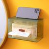 Wall Mounted Tissue Box Holder Large Capacity Transparent Design Simple Installation Bathroom Tissue Paper Box