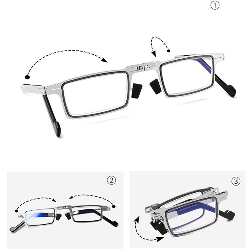 Folding Reading Glasses Blocking Anti Blue Light Glasses Reader Glasses Metal Eyeglasses