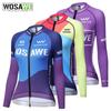 WOSAWE Women's Spring Summer Autumn Double Head Zipper Breathable Slim Night Running Bicycle Sports Cycling Long Sleeve Jerseys