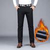 Winter New Men's Warm Casual Pants Business Fashion Fleece Thick Plaid Trousers Office Stretch Pants Male Clothing