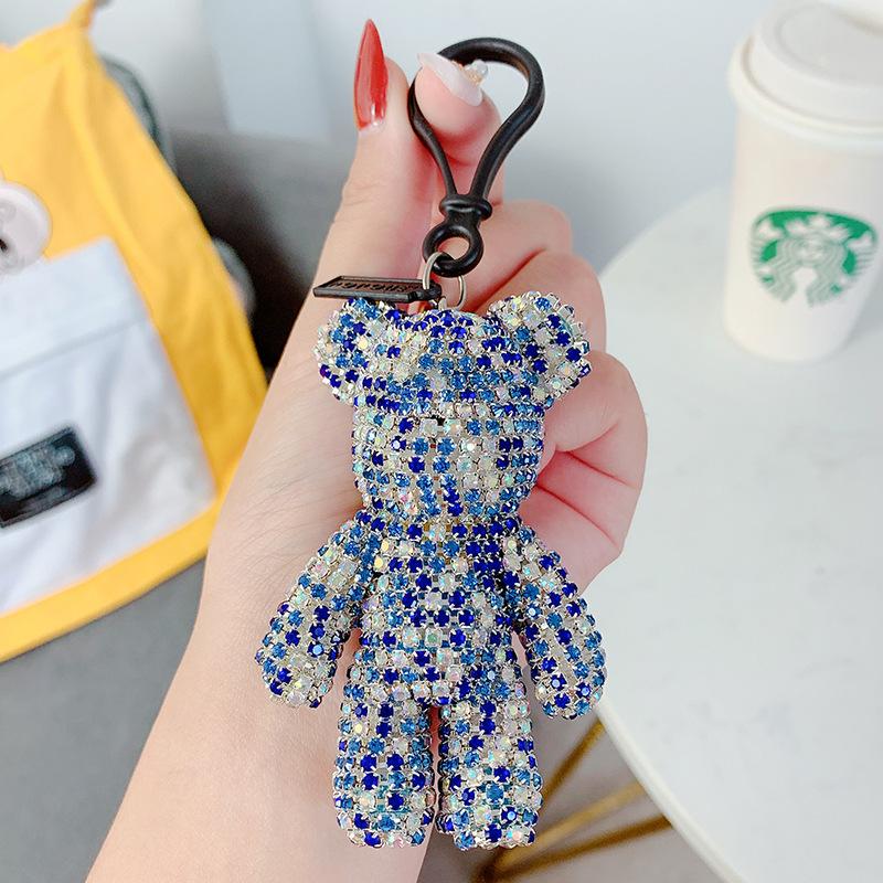 Симпатичные Роскошные Кристаллы Роскошный Мрачный Медведь Брелок Автомобильный Брелок Брелок Подвеска Женская Автомобильная Сумка Очаровательный Подвеска Подарки