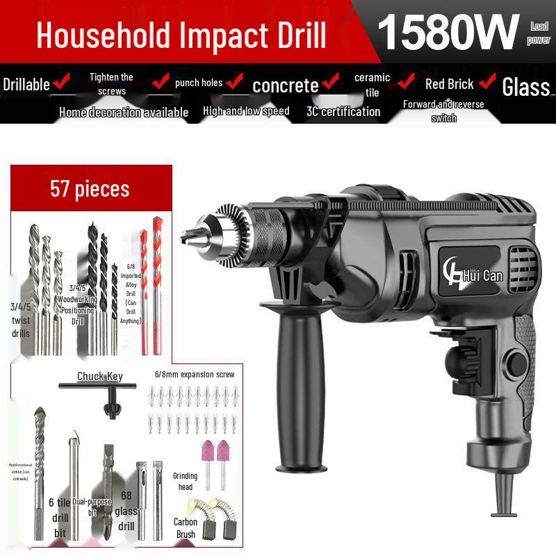 Multi-Functional Electric Impact Drill Set for Wall and Household Use