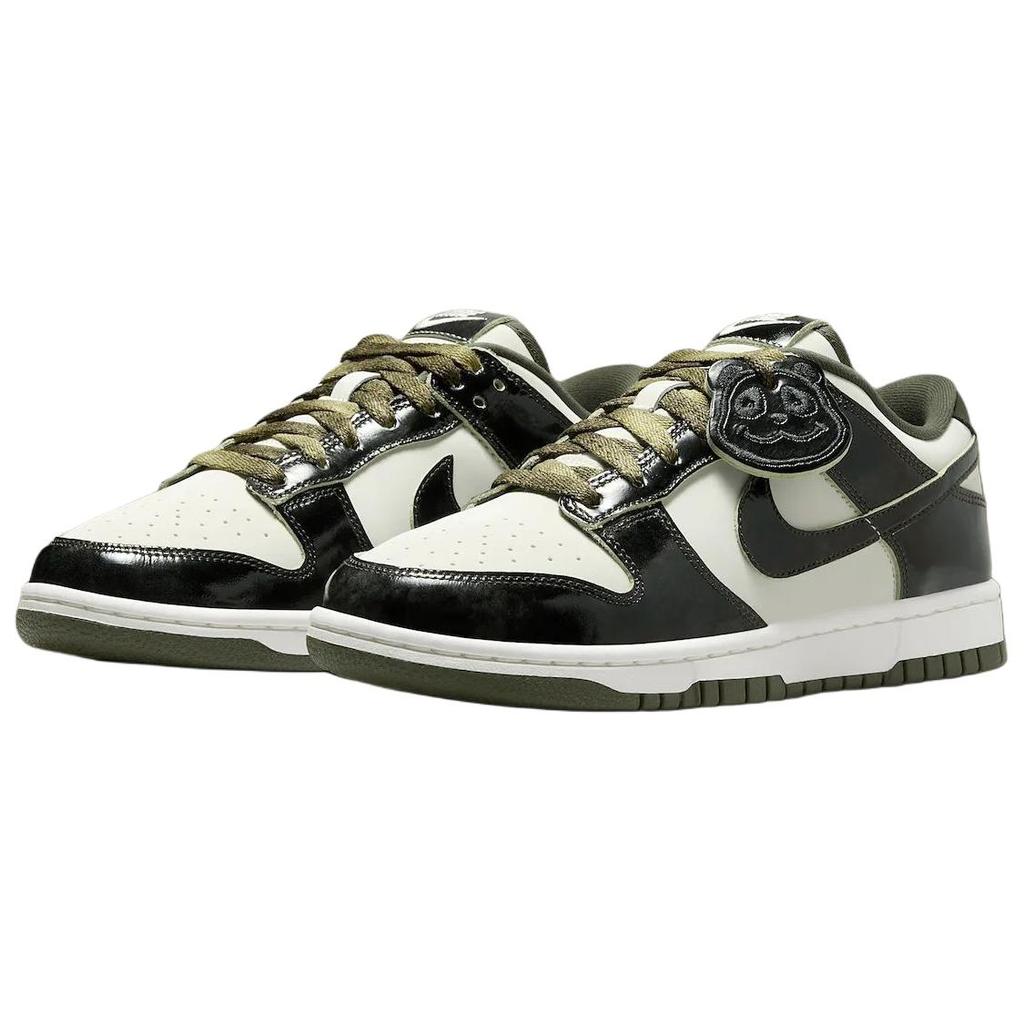 Nike Противоскользящие износостойкие низкие скейтбордистские кроссовки Dunk, унисекс, белые с черными вставками, артикул HQ1918-001