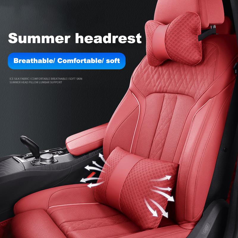 Car Seat Headrest Lumbar Support Cushion Pillow For Skoda S Fabia 2 Superb Octavia 2 Karoq VII Yeti Scala Kamiq VRS Accessories