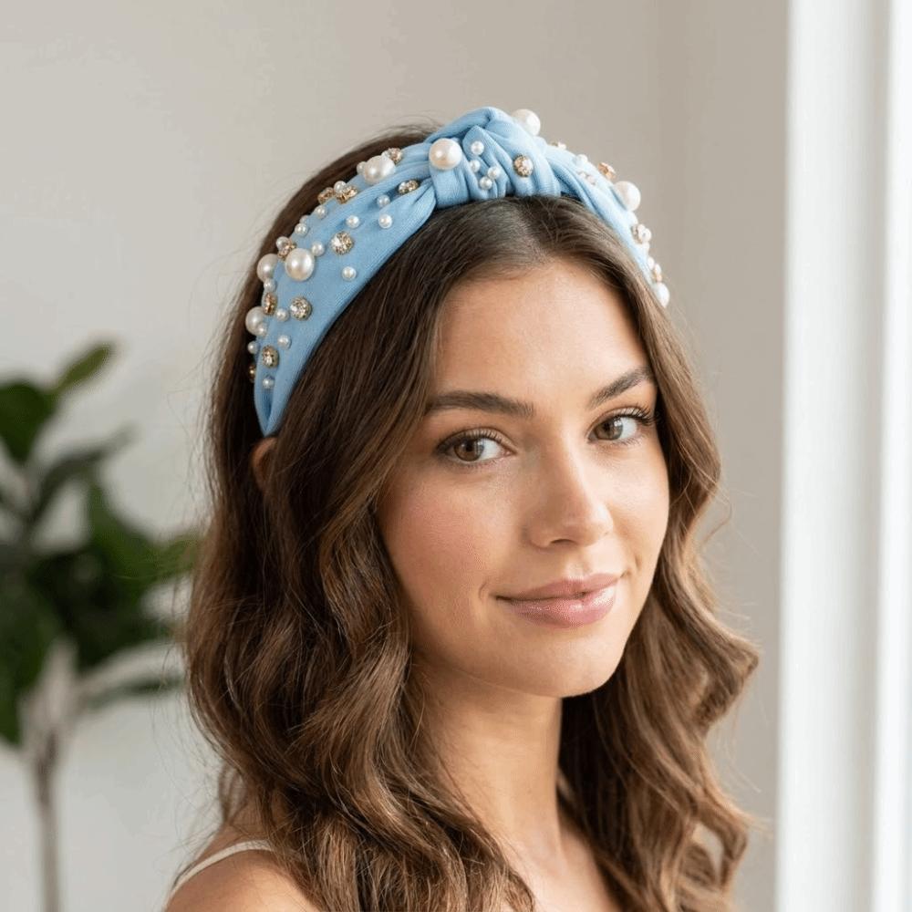 Nail Rhinestone Pearl Hairband Wide Edge Baroque Headband Luxury Pearl Head Hoop Adult