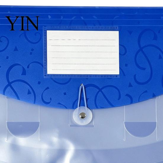 Expandable File Organizer Document Folder with Label Slot, Layered Design Waterproof PP Storage Envelope, Secure Rope Closure for Office And