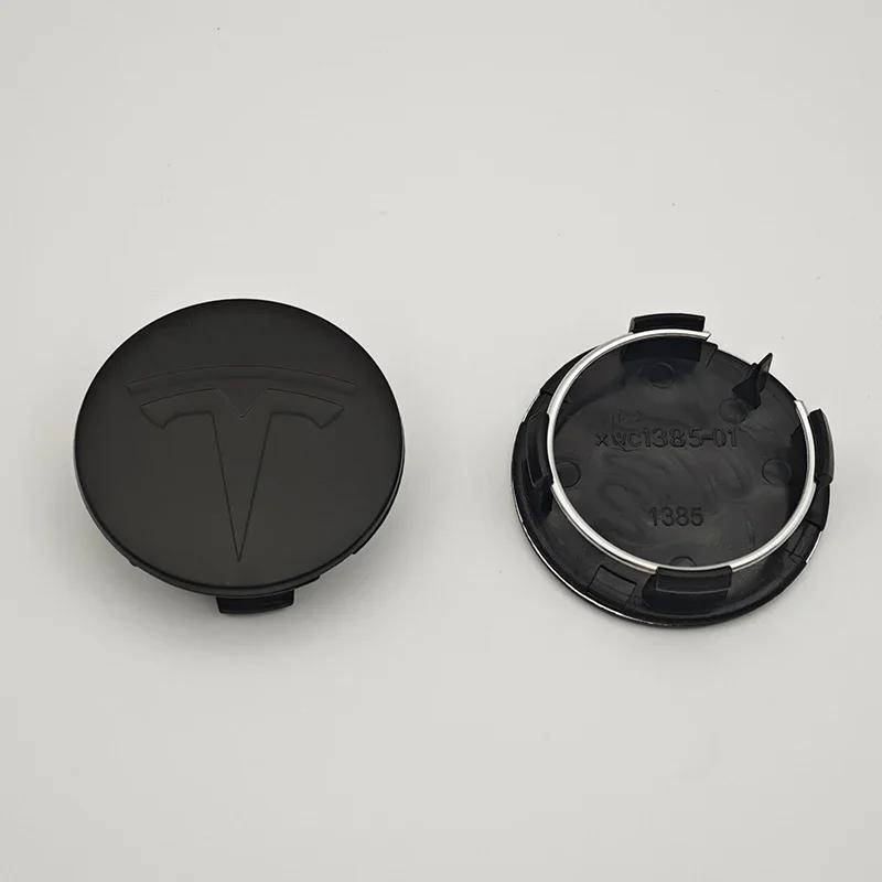 Автомобильная наклейка Tesla 4 шт. 56 мм Матовый черный Центральные колпачки колес автомобиля Эмблема Оригинальные диски Колпак ступицы Логотип Для Tesla Model 3 Y X S Авто A