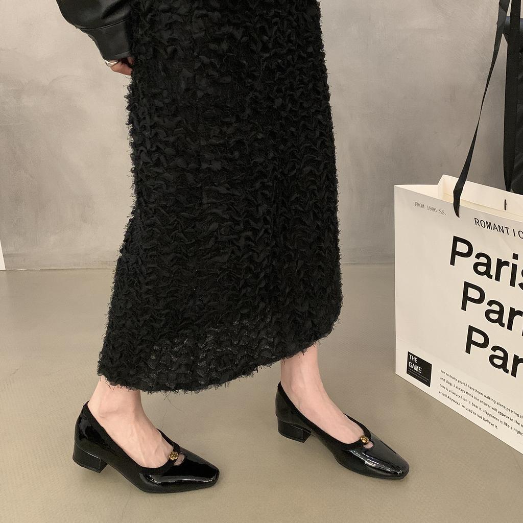 Лакированные туфли-лодочки на толстом каблуке, универсальные туфли, женская осенняя обувь на мягкой подошве, весенне-осенние туфли на низком каблуке, женская обувь