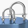 1Set With Baffle M8 Round Tube Clamp 304 Stainless Steel Round Bolt  for Round Tube