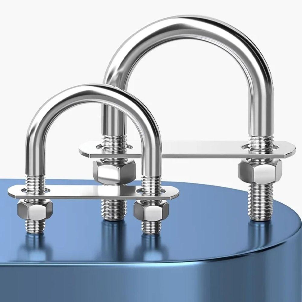 1Set With Baffle M8 Round Tube Clamp 304 Stainless Steel Round Bolt  for Round Tube
