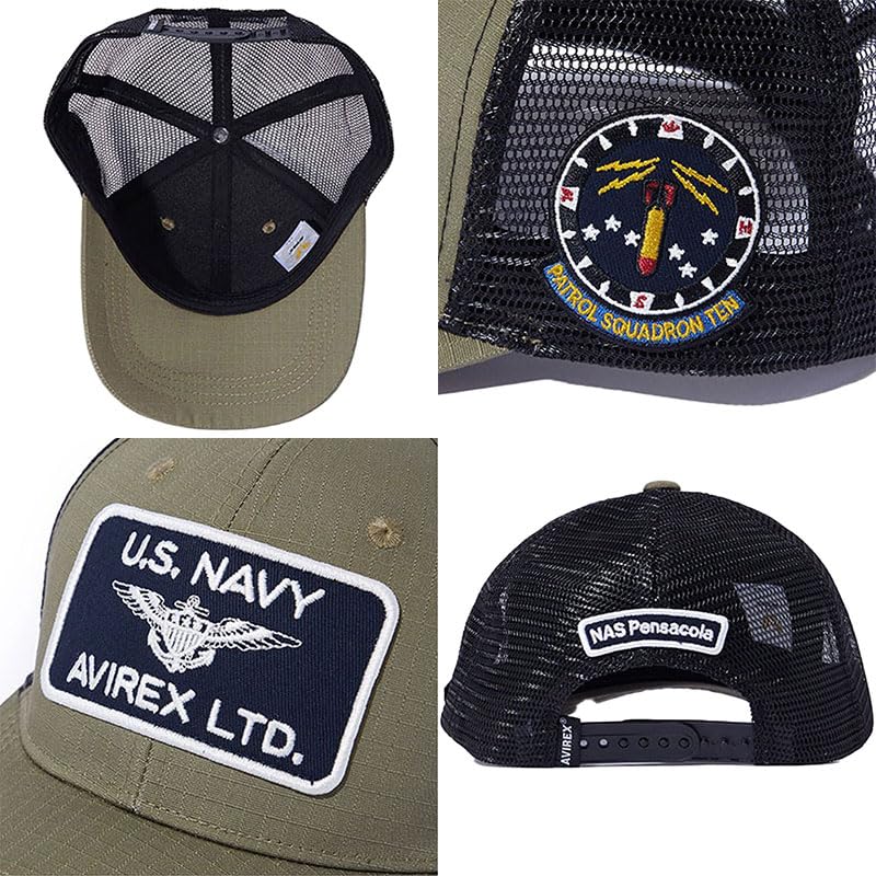 Военная сетчатая кепка NAVY MESH CAP 80497000 ХАКИ [AVIREX] Кепка, Военная, Кепка, США