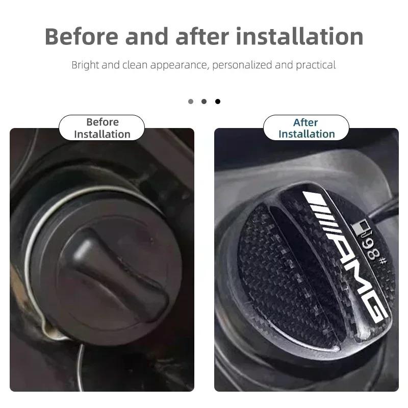 Real Carbon Fiber Gas Fuel Tank Cover Oil Filler Dustproof Cap For Mercedes Benz AMG A B C E S V Class W201 W210 W108 W205 W203 i1