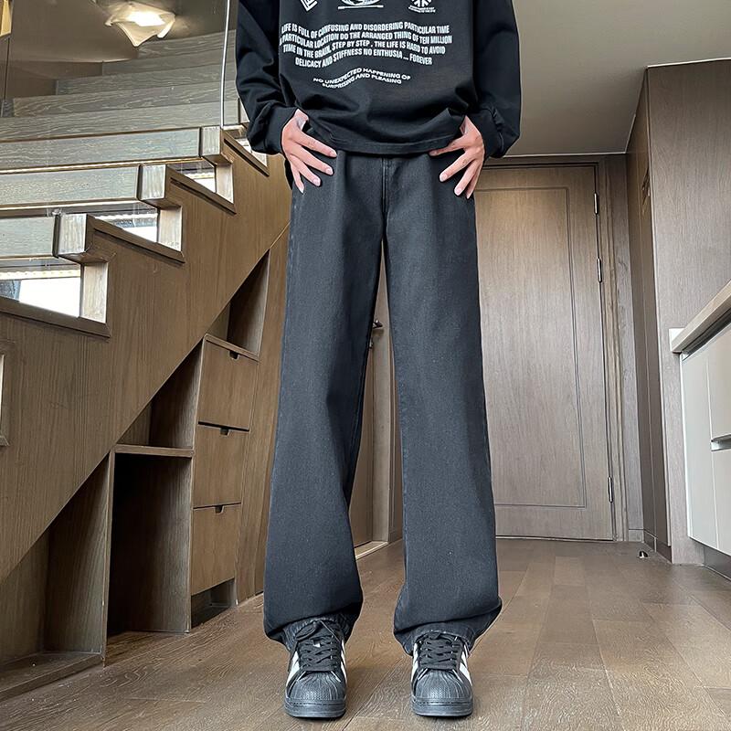 Dingfengbaoluo Мужские американские джинсы из денима в стиле хай-стрит