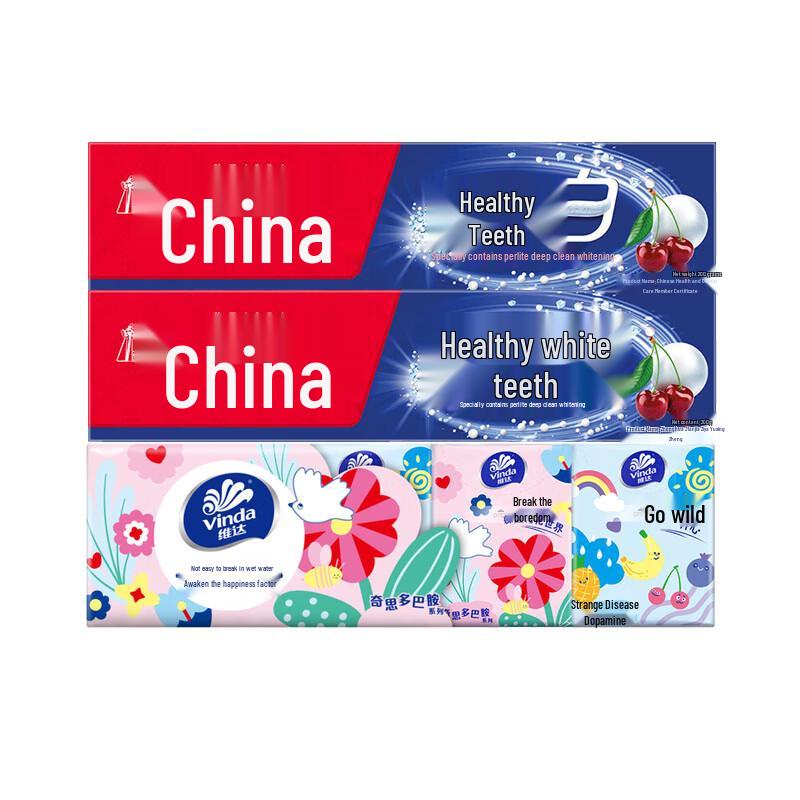 Vinda 3-Ply Tissues & Zhonghua Toothpaste Bundle