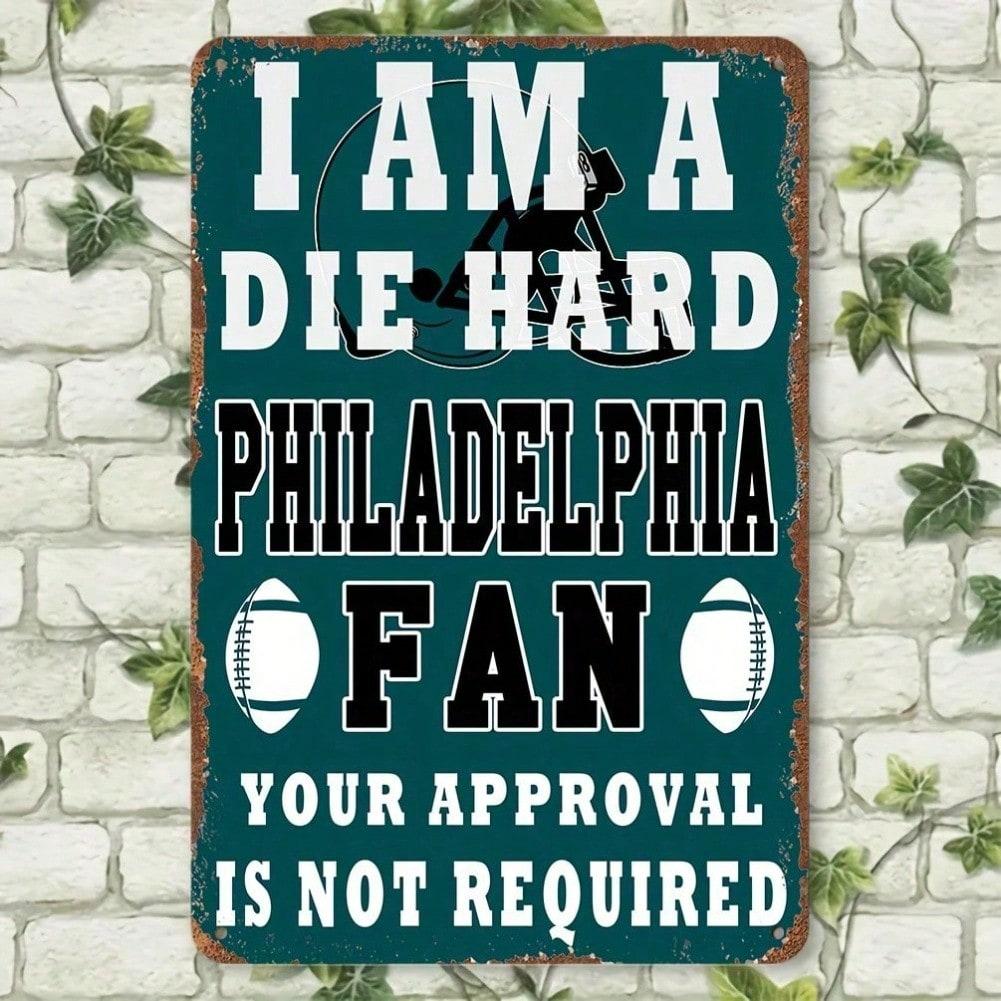 Металлическая табличка Philadelphia Eagles Винтажная 8x12 дюймов Декор футбольной команды Рустик Жестяное искусство