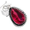 Pink Rubillite Gemstone Handmade 925 Sterling Silver Jewelry Pendant 1.97" u7H74