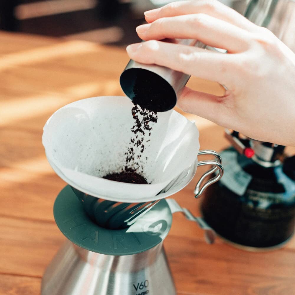 Металлическая воронка HARIO V60 на 1–4 чашки, цвет серебристый, сделано в Японии O-VDM-02-HSV