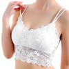 Sexy Lace Sleeveless Vest Bra Crochet Halter Lace Tank Tops Strappy Bralette Bra Cami Crop Top for Women