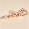 3PCS Exquisite and stylish classic round zircon wedding ring set with a special floral design/Unique Design Jewelry