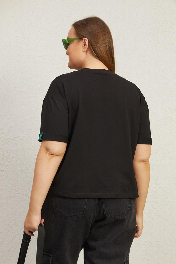 Women's Style Big Size T-Shirt Short Basic Cotton T-Shirt