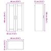 Wall Mounted Glass Cabinet PORTO Concrete Grey 60 x 31 x 100 cm