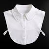 White Chiffon Shirt Fake Collar for Women and Mens Lapel Half Shirt Button Down Removable Formal Suits False Collar