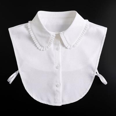 White Chiffon Shirt Fake Collar for Women and Mens Lapel Half Shirt Button Down Removable Formal Suits False Collar