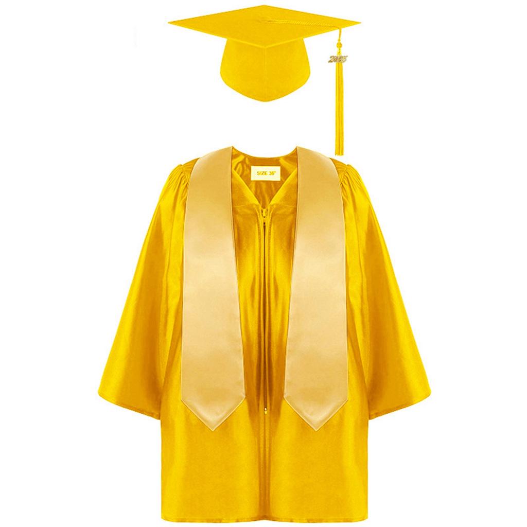 Kindergarten Graduation Cap With Tassel & Printed Gown. Perfect For Memorable Photos And Ceremonies