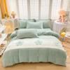 Four-piece Set of Embroidered Thickened Thermal Fleece Quilt Cover Sheets and Bedding
