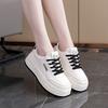 Модная платформа спортивная повседневная обувь женская 2025 весна новая универсальная круглая голова белые туфли увеличивающие рост женские кеды 8001