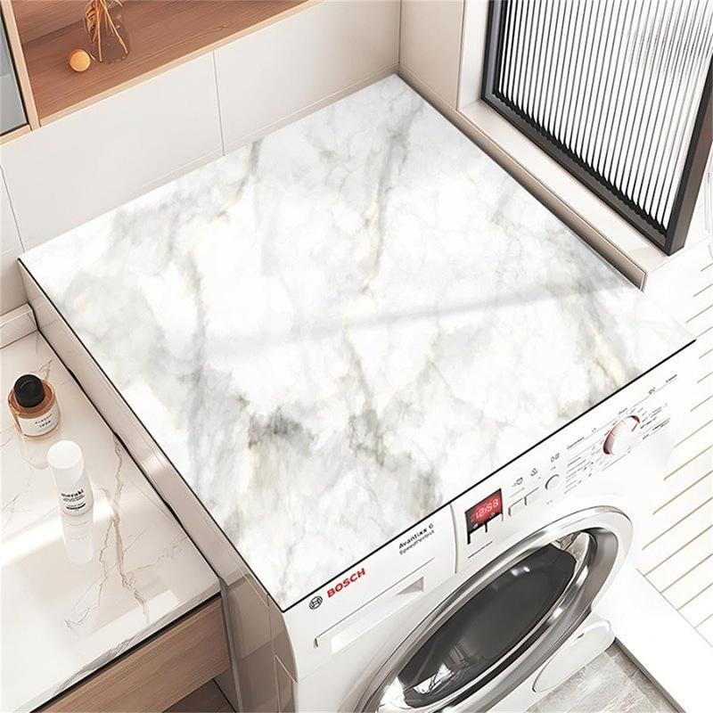 Vintage Checkered Printed Washing Machine Dust Cover Pad, Quick-Dry Absorbent Protective Top Mat For Washer And Dryer