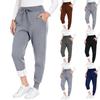 Женские спортивные штаны на флисовой подкладке, теплые и повседневные спортивные штаны с карманами