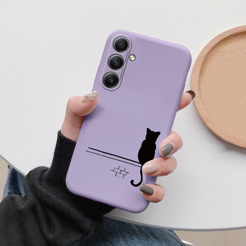 Мягкий силиконовый чехол Butterfly Cat для Xiaomi Redmi Note 13 Pro 13C 14 Samsung A35 A55 M35 S24 Huawei Honor 200 iPhone Camera Защитный противоударный чехол