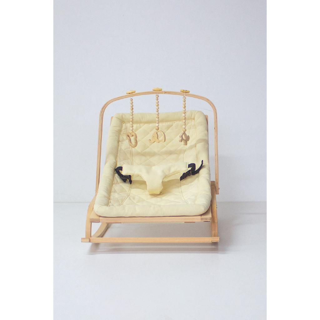 Рюкзак-кенгуру со ступенькой из натурального дерева - бежевый