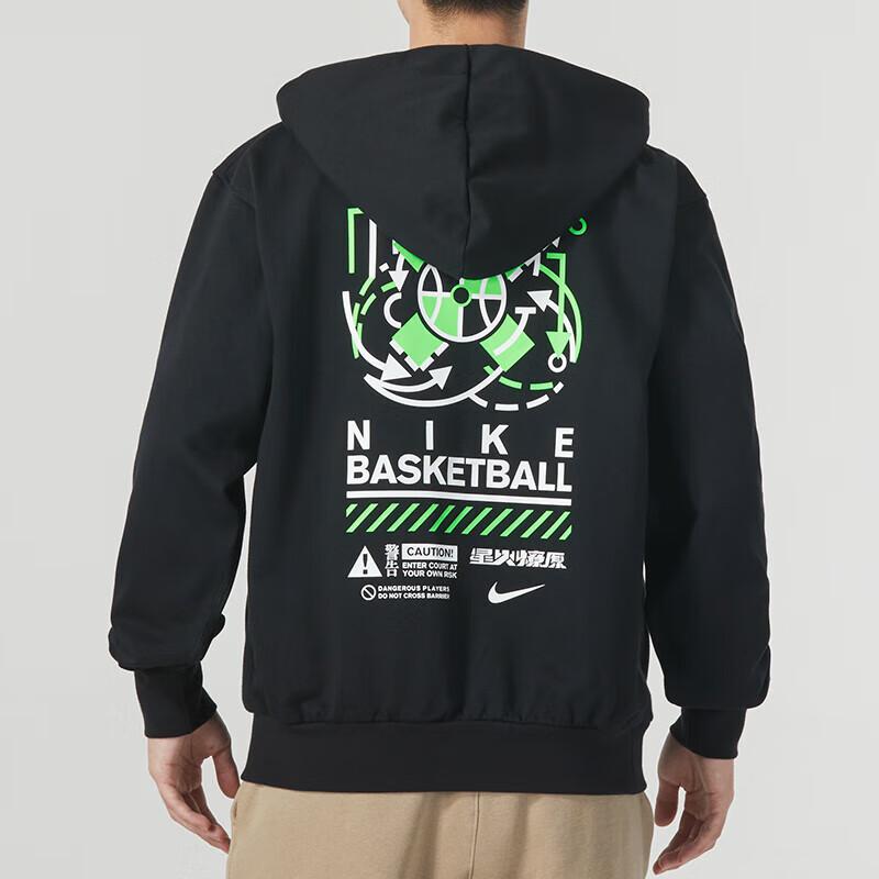 Nike Алфавитный принт для бега, фитнеса, тренировок, свободного покроя, спортивный свитер, мужские топы, черный FV4027-010