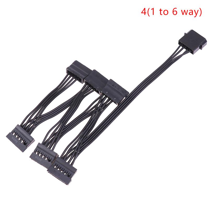 4-контактный 1 штекер на 3/4/5/6 гнездовой разветвитель Sata Power Extension Кабель жесткого диска