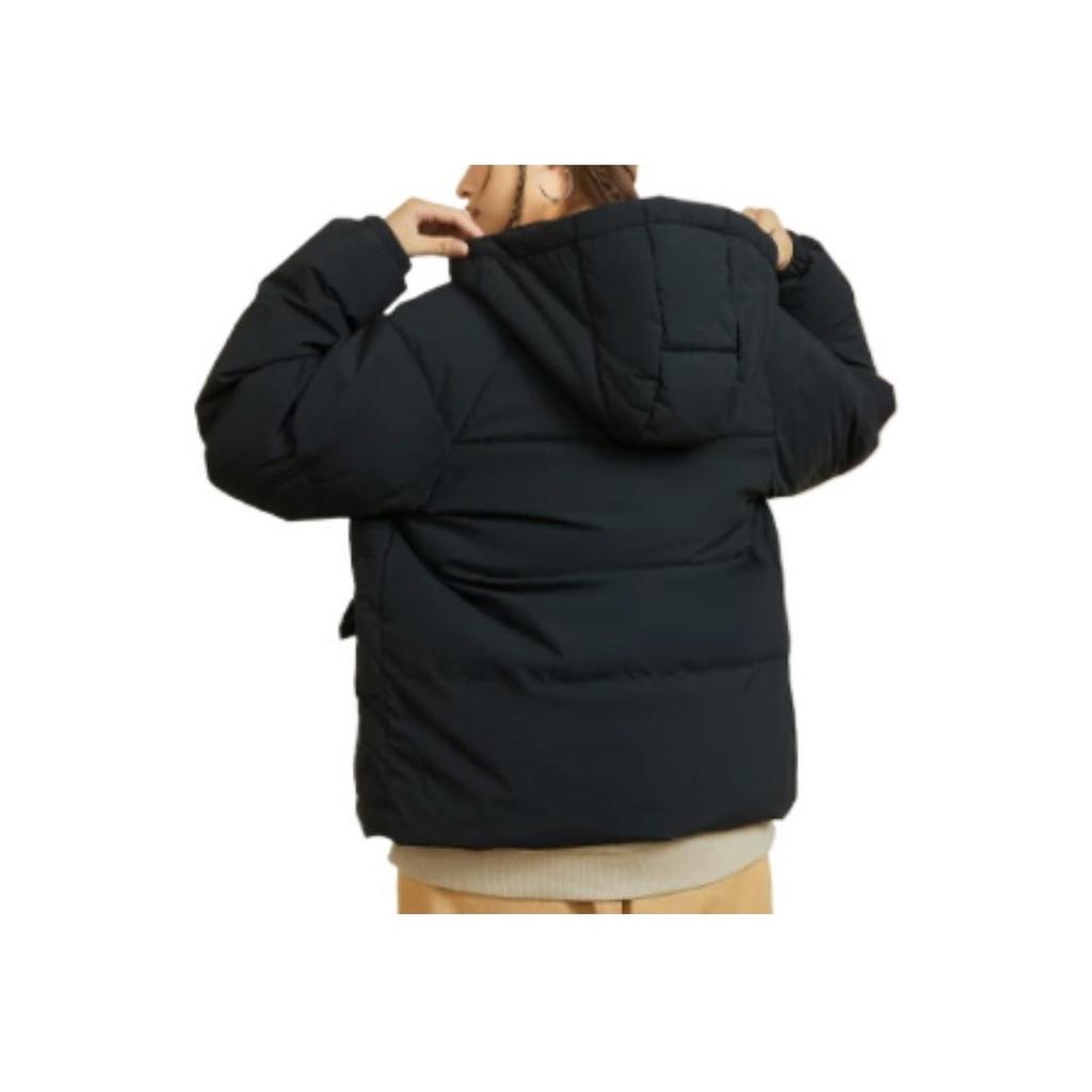 Li Ning Sports Trend Series Solid Color Logo Hoodie Zipper Loose Down Jacket Women Outerwear Black AYMS072-4