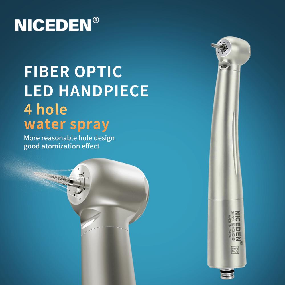 Niceden AI-X600L 21W Power Stainless Steel Standard Head Air Turbine High Speed Handpiece Dentals Optical LED N-Coupling Tools Materials