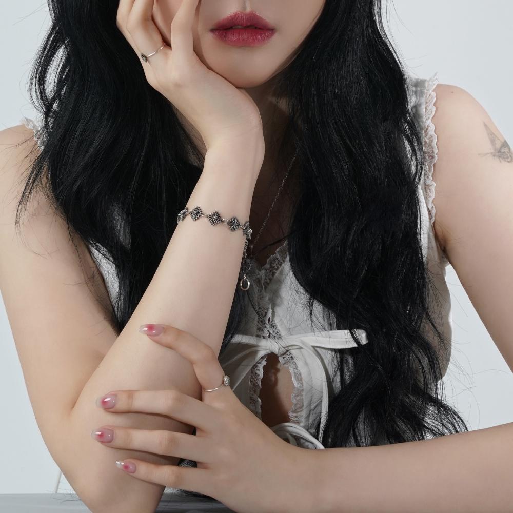 Oesalang 925Silver Clover Logo Bracelet