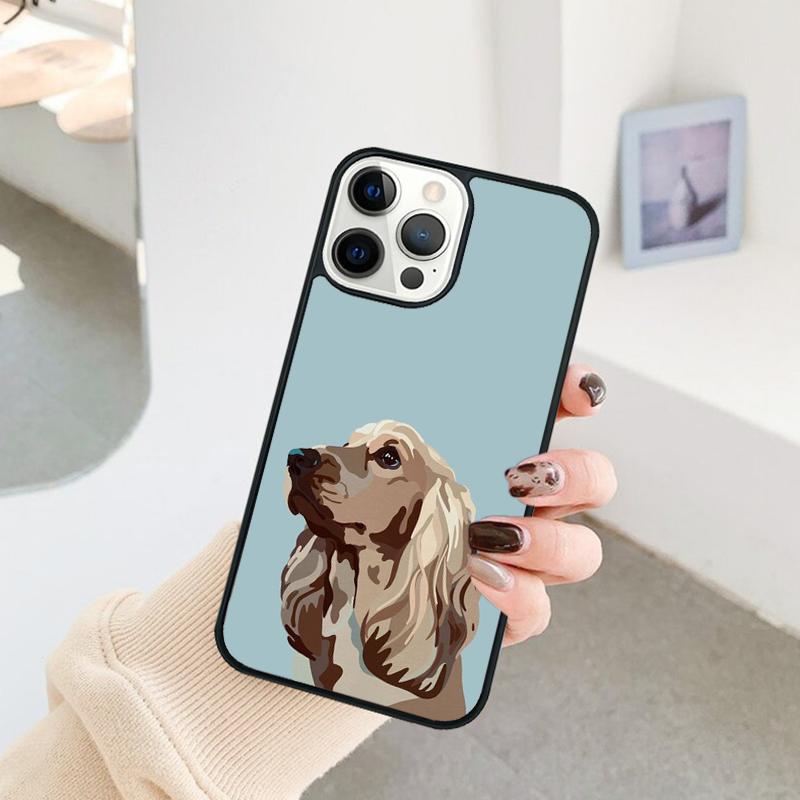 Funny Cocker Spaniel Dog Phone Case For iPhone 17 Air 16 15 14 11 12 13 Pro  MAX Plus coque Cover Shell