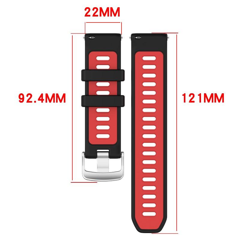 Dual-Color Silicone Sport Watch Band for Garmin Forerunner 70/170, 20/22mm Quick Release Replacement Strap with Breathable Holes