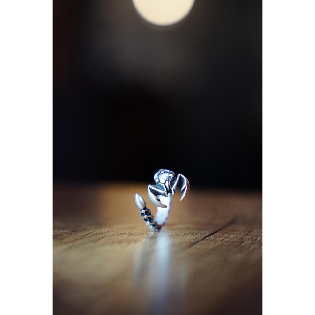 Унисекс Фигура Скорпиона Регулируемое Состаренное Посеребренное Кольцо