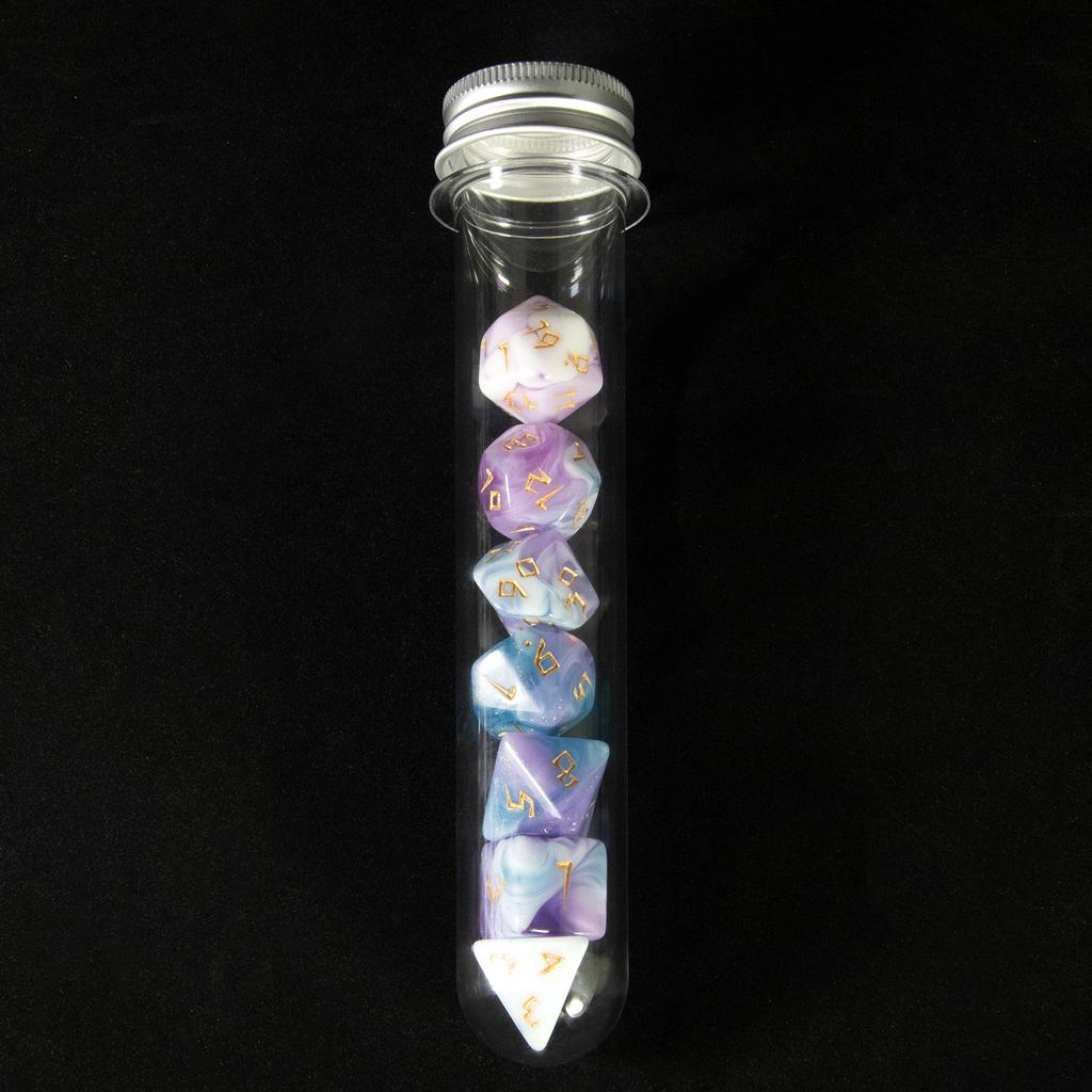 Набор многогранных кубиков DND, кубики смешанных цветов для настольной игры, реквизит для обучения математике, сувенирный подарок, 42 кубика, 6 туб, 1 подставка для туб