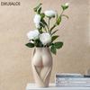 DXUIALOI Creative Minimalist Body Art Ceramic Vase Ornaments Nordic Living Room Female Sculpture Desktop Flower Arrangement Vase