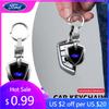 Car Sticker Car Logo Stying 3D Metal Key Rings Shield Shaped Keychain For Ford Fiesta C-Max Kuga Ranger Raptor KA Fusion ST Tran