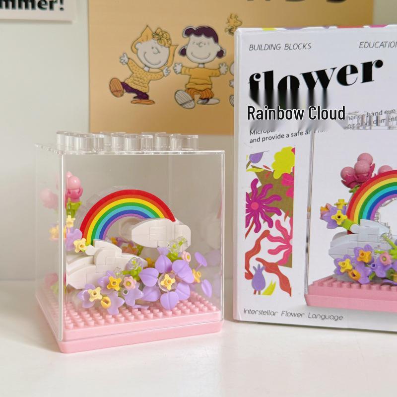 Sakura Treehouse Building Set with Dust Cover - Compatible Toy Blocks Bouquet for Kids, Perfect Arbor Day Gift