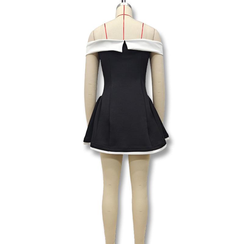 Tooxika Весна и осень женская одежда новое поступление сексуальный топ-труба один воротник тонкое платье короткое платье