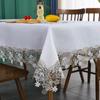 Белая скатерть, чехол для стола из полиэстера с прямоугольным цветочным узором, европейская ткань для тумбы под телевизор, скатерть с узором «модерн»