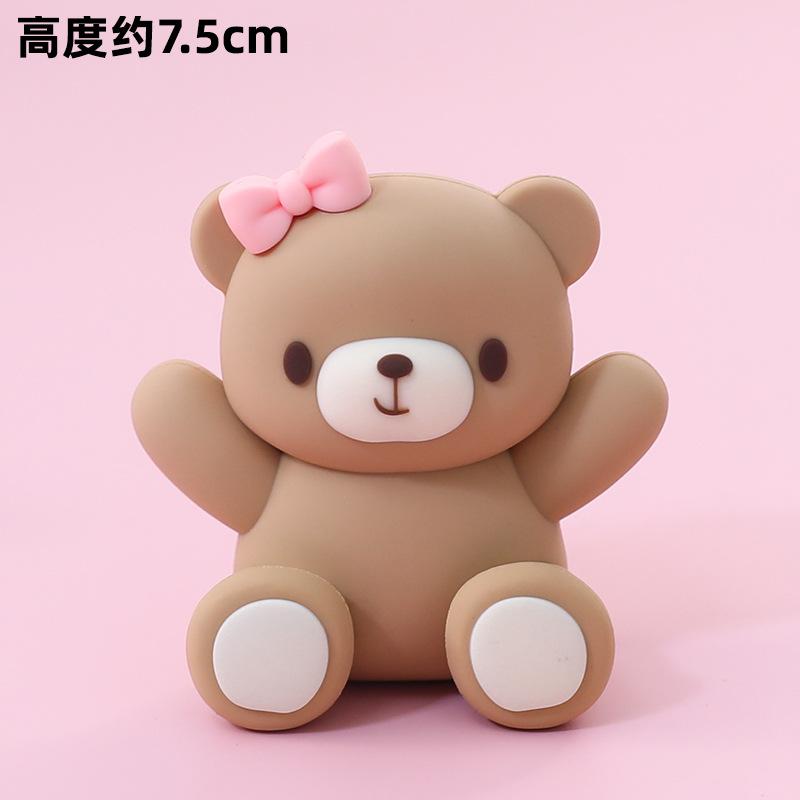 Pink Blue Bear Cake Decorations Mini Bear Figurine cake toppers for baby shower Boy Girl First Birthday Party Decorations Kids