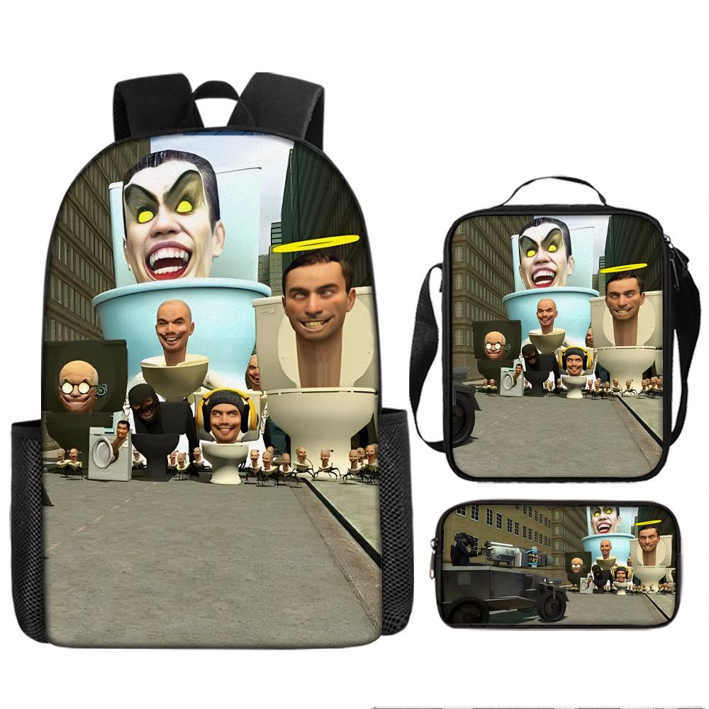 Туалетный человек пародия школьный рюкзак новый ученик рюкзак ранец пенал